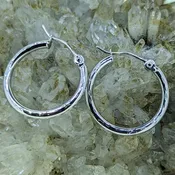 14K White Gold 20mm Hoops