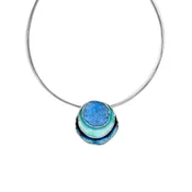 Round Blue Choker Necklace
