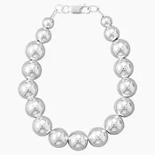 10mm Silver Bead Strand Bracelet