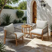 Adele Outdoor Chat Set | Rope & Acacia Patio Conversation Furniture