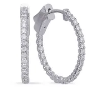 14K White Gold 0.52ct Diamond Hoop