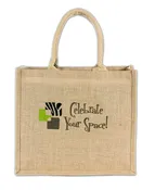 Bermuda Laminated Jute/Burlap Tote Bag 16x6x14"