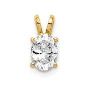 14k 7x5mm Oval Cubic Zirconia pendant