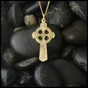 14K Gold Small Trinity Celtic Cross Pendant