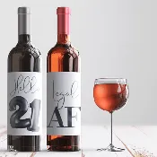 21st Birthday Wine Labels, Pack of 4