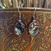Amethyst & Abalone Handcrafted Earring