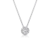 1ct Diamond Solitaire Pendant with Halo
