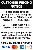 Cash Discount Fee Signage - Vinyl Sticker