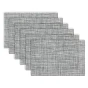 Dainty Home Bristol Woven Texteline Textured Design Reversible 12" x 18" Rectangular Placemats Set of 6