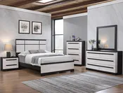 REMINGTON 7PC KING BEDROOM BLACK/WHITE B8162
