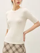 Modal Classic Ribbed Crewneck Short Sleeve Top