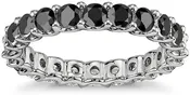 3.50mm Sterling Silver Black Cubic Zirconia Luxury Eternity Band