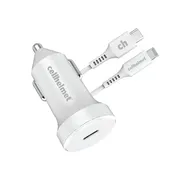 20W PD Car Charger + 3ft Round Lightning to USB-C Cable