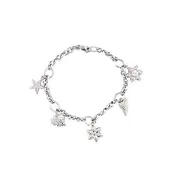 18K White Gold Multi-Charm Bracelet