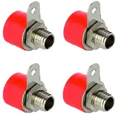 Banana Jack Red Panel Mount 4 Pack