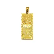 10K GOLD 100 DOLLAR BILL PENDANT 1.37"