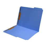 11 pt Blue Folders, 1/3 Cut Reinforced Top Tab – Assorted, Letter Size, Fastener Pos #1 and #3 (Box of 50)