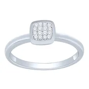 14K Gold Diamond Stacking Square Cluster Ring (.08 ct tw.)
