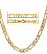 14k Solid Gold Figaro Chain, 6.25mm wide, 22 inches long