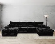1008 Black Double Chaise Sectional