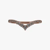 14KT Rose Gold 0.34CTW Graduated Pave Diamond Contoured Ring