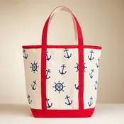 Anchor Wheel Printed Tote Bag