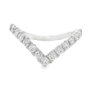 14K White Gold - Chevron Diamond Band - J37122