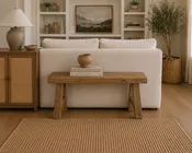Primitive Teak Log Bench