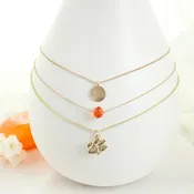 16” - 20” Clemson Matte Gold Logo Trio Necklace Set