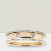 Gold and Diamond Bezel Band