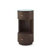 Aaron 2 Drawer Side Table Warm Chocolate