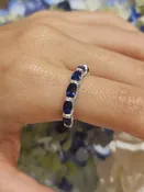 18k White Gold Sapphire & Diamond Ring - Luxury Band Style — Reynolds Jewelers
