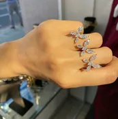 3 Butterflies Double Ring