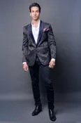 Black/Blue Embossed Jacket