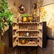 Black Leather Wine Cabinet