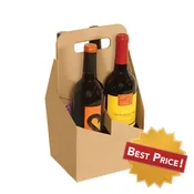 4 Bottle Cardboard Wine Carrier for 750 ml bottles 60/cs