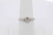 0.13ctw Diamond Bezel Set Ring In 14k White Gold 3.3 Grams Size 6.5 Eb0626orxsa