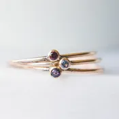 Delicate Birthstone Stacking Ring- 14k GF