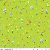 100 AKER WOODS: Picnic Meadow-Lime (1/4 Yard)