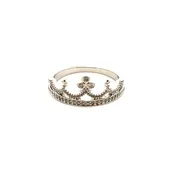 14K White Gold Diamond Crown Ring