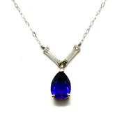 Vintage Amethyst and Diamond Pendant in Platinum