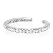 14K White Gold Single Diamond Ear Cuff