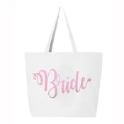 Bride Glitter Tote Bag