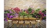 11 Piece Oval Teak Wood Boston Table/Chair Set With Cushions
