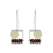 Ashka Dymel Square Garnet Sunset Earrings