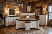 BONANZA BEDROOM SET WHITE DISTRESSED