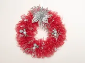 Christmas - Red Mesh Wreath