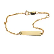 Bracelet- Gold ID chain bracelet-14K solid yellow