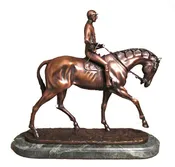 After The Race Bronze Equestrian Statue by PJ Mene ~ Large