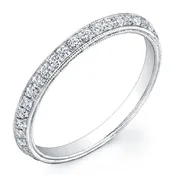 Angled Micro Pave Diamond Ring in High Polished Gold | Jolie Designs